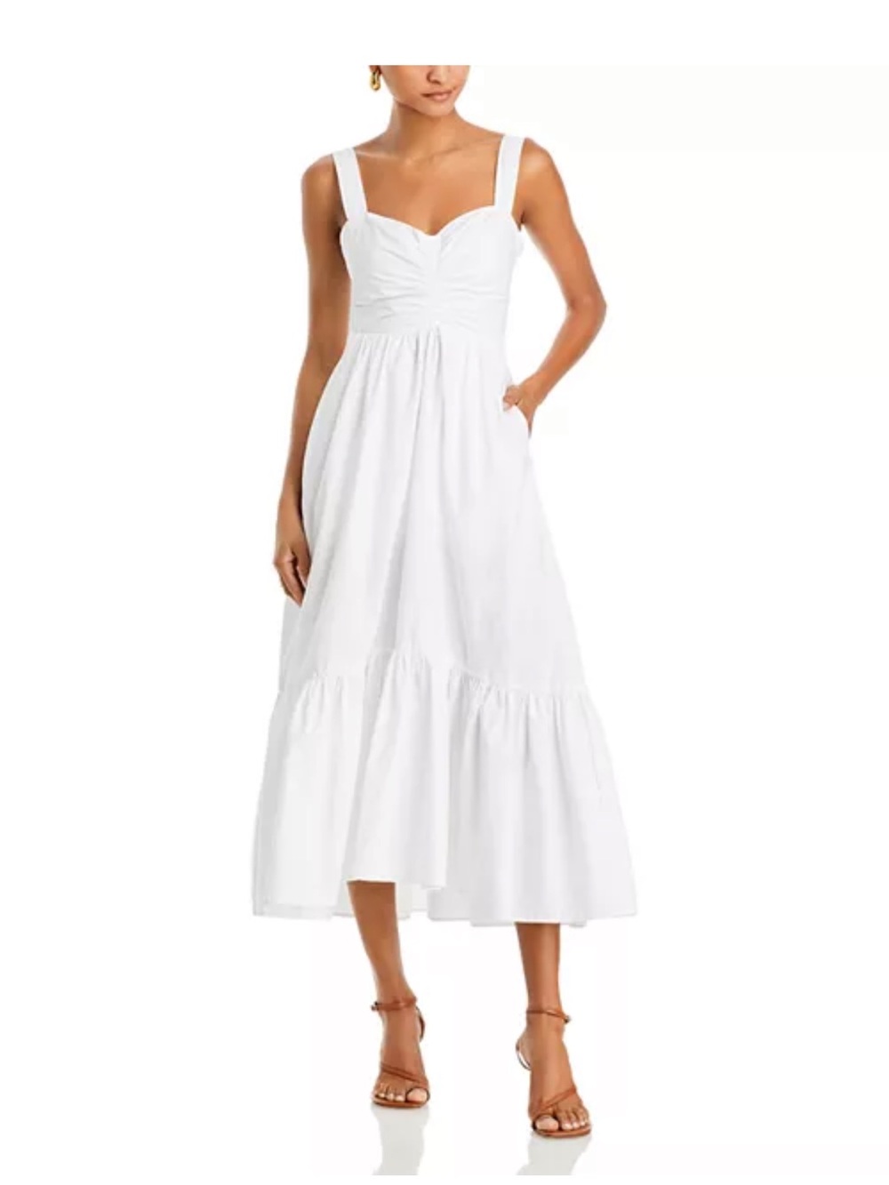 A.L.C. Lilah II White Cotton Poplin Midi Dress NWT Size 10